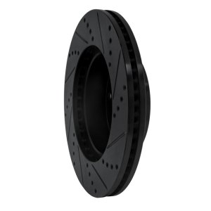 Toyota Tundra Brake Rotor (1) - Front Left - R1 Concepts - Drilled & Slotted - Black - `00-`07